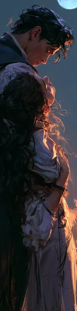 Free dark romance bookmark featuring a swooning woman with a man in a hug